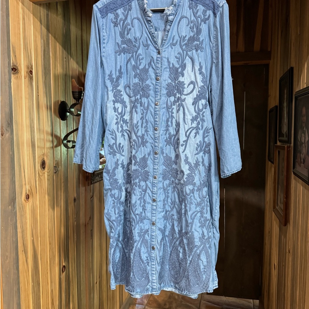 Reba Blue Long Sleeve Dress